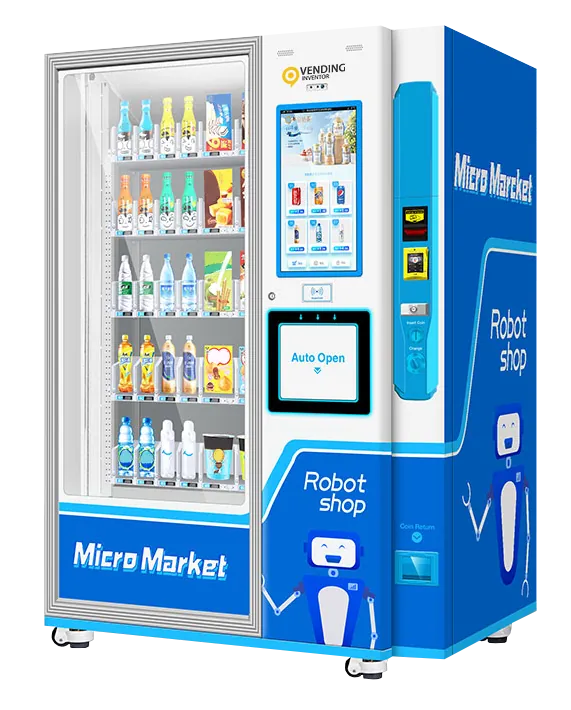 Módulo de micro market de autoservicio para empresas, vista en perspectiva